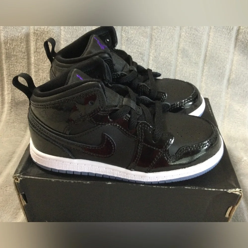 Nike Jordan 1 Mid Se Toddler Color Black/Dark Concord/White - Picture 6 of 15